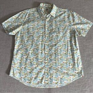 Short Sleeve Shirt Men’s XL Circles Bubbles Abstract Watercolor 100% Cotton Peru